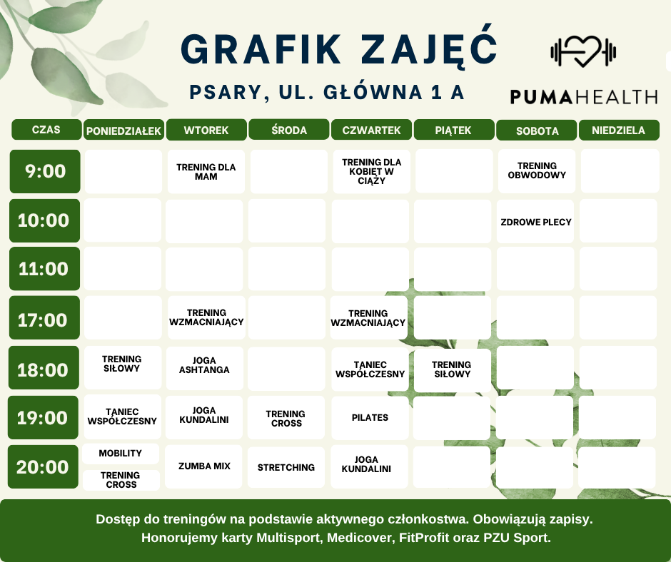 Grafik aktualny od 15 września